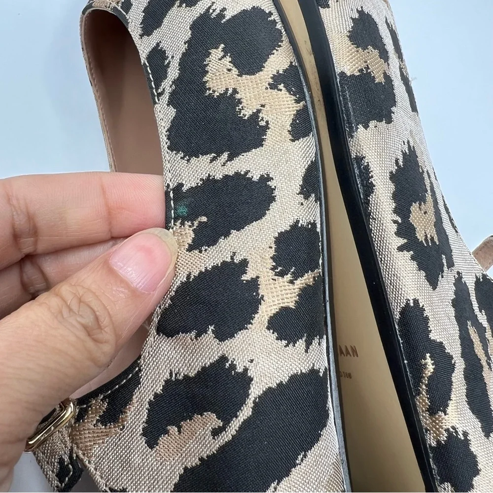 Cole Haan Bridge Mary Jane Ballet Flat Animal Print Tan Black Size 9.5